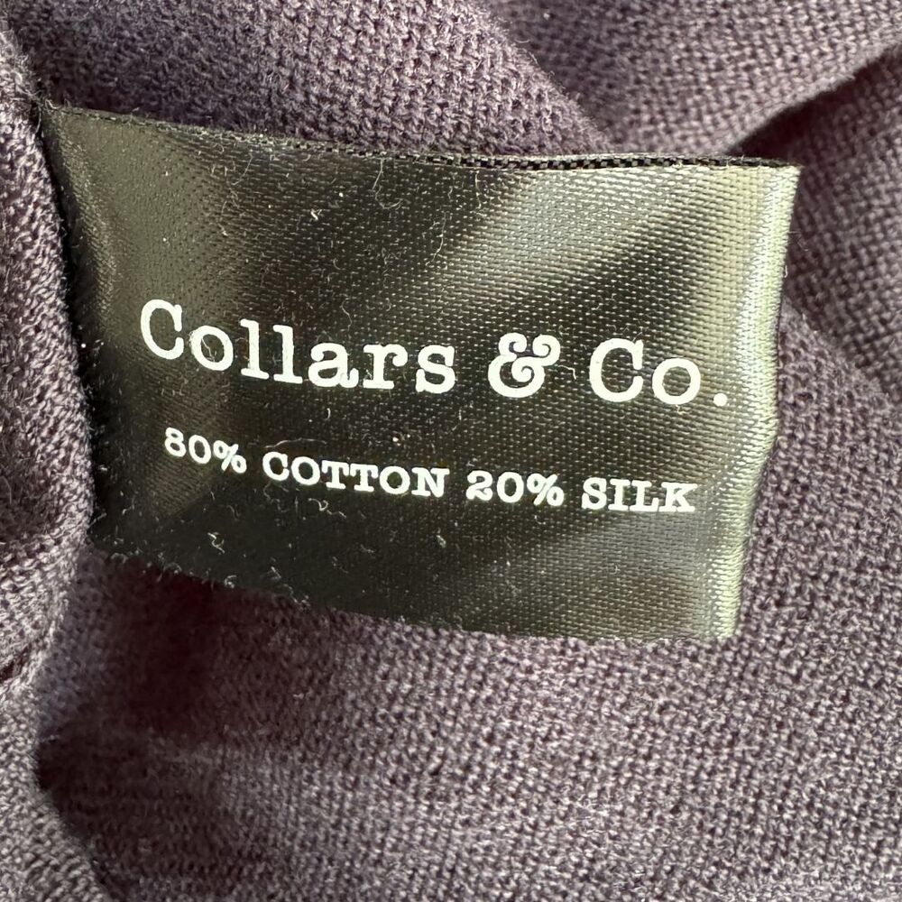 COLLARS & CO Lucca Luxury Touch Cotton Silk T-Shirt Short Sleeve Navy NWT 3XL - Picture 6 of 6